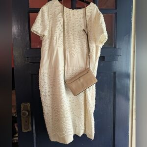 Vintage Carolina Herrera NY eyelet drop waist dress